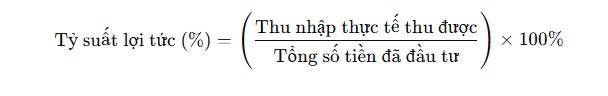 Công thức tỷ suất lợi tức
